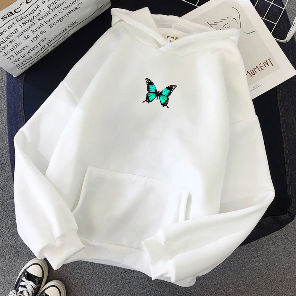 

Oversized Women Hooded Winter 3D Butterfly Print Hoodies Harajuku Top Casual Cotton Sweatshirt Women's Winter Clothes Sweatshirt