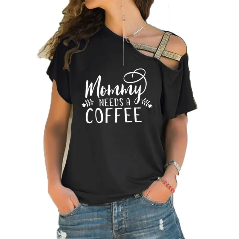 Мама нужна футболка кофейного цвета с нужно кофе Рубашка летняя