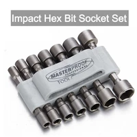 714pcs impact hex bit socket set hexagon socket wrench electric drill hex shank sleeve car repair tools power drill bits adapte