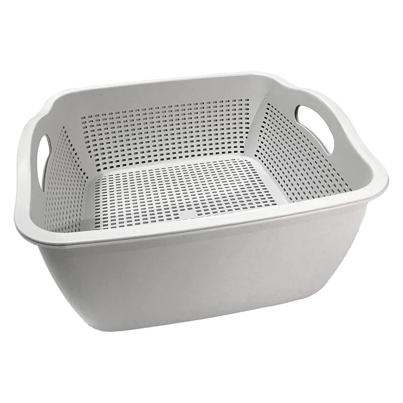 

Double-Layer Thickened Vegetable Sink Drain Basket Household Leaking Dormitory Storage and Washing Fruits