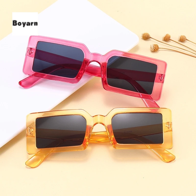 

Boyarn New Fashion Trend Small Frame Women Square Sunglasses Street Snap Uv Protection Glasses UV400 Plastic