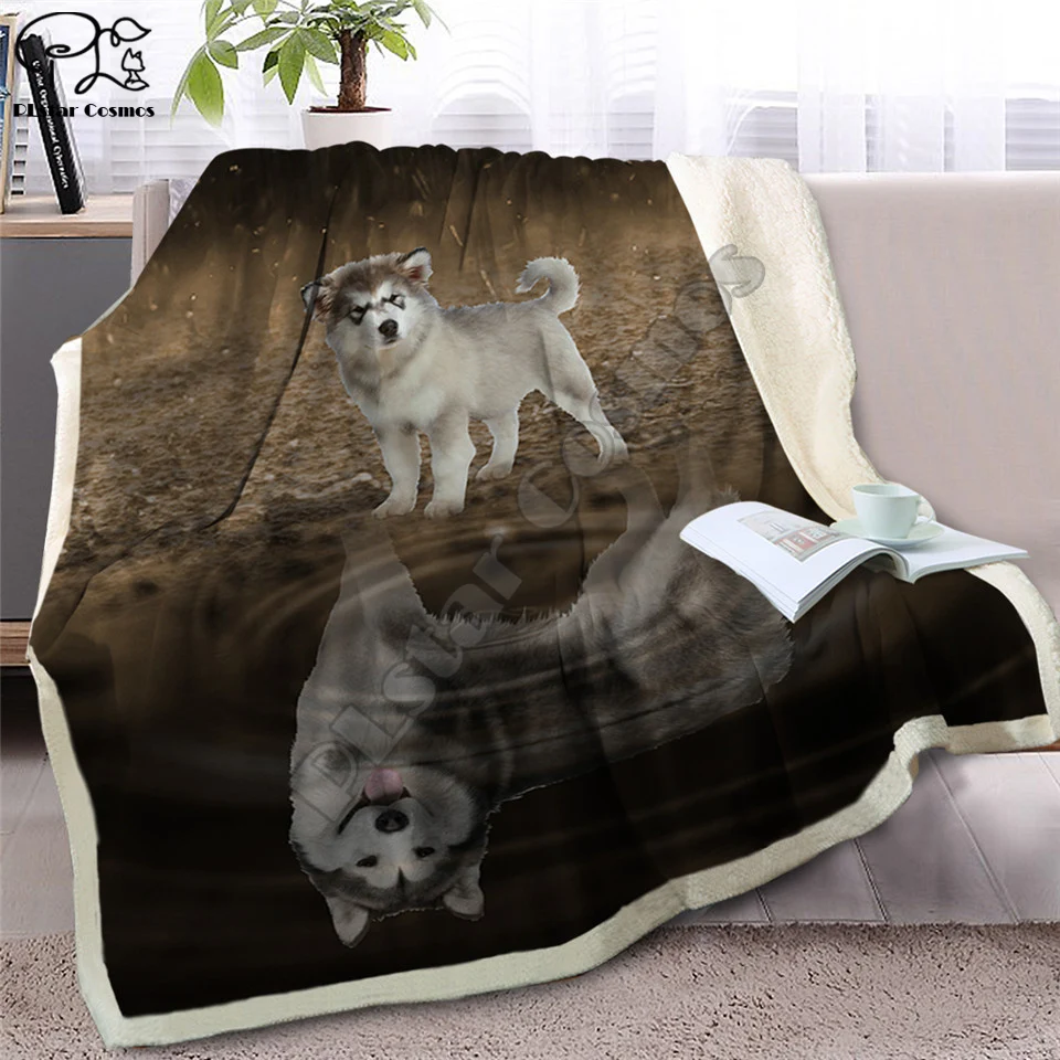 Одеяло Sherpa для Мопсов Детское покрывало с объемным рисунком французского