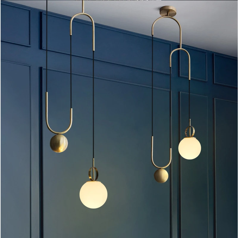 Современные стеклянные подвесные лампы в скандинавском стиле светильник