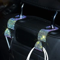 2x car back seat headrest hooks organizer holder blingbling crystal rhinestone car accessories