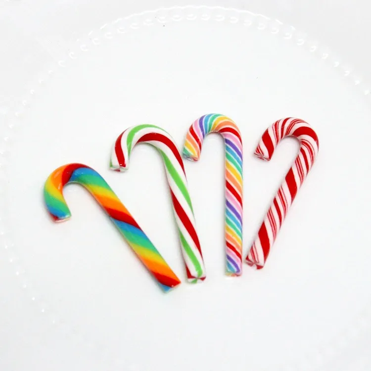 10 шт. Kawaii Fimo игровое тесто Polyamer глины кабошон Имитационные рождественские конфеты для ремесленничество телефон-деко Запчасти Скрапбукинг DIY 3,5*30 мм