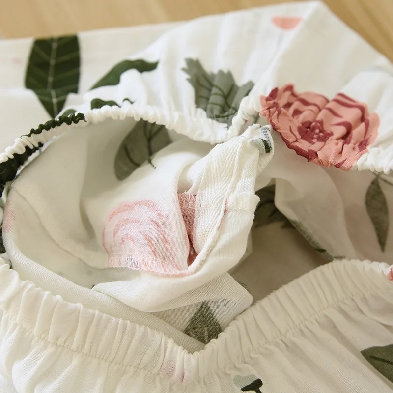 2023 new Japanese kimono suit pajamas spring and summer ladies cotton three-quarter sleeves big flowers home clothes thin loose