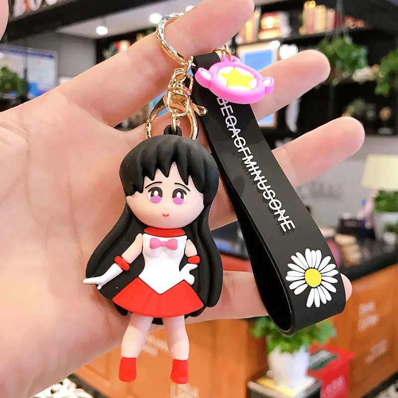 

Cute Janpanese Anime Sailor Moon Keychain Luna Cat Figure Doll Key Chain Key Holder Cartoon Jewelry Gift Keyring