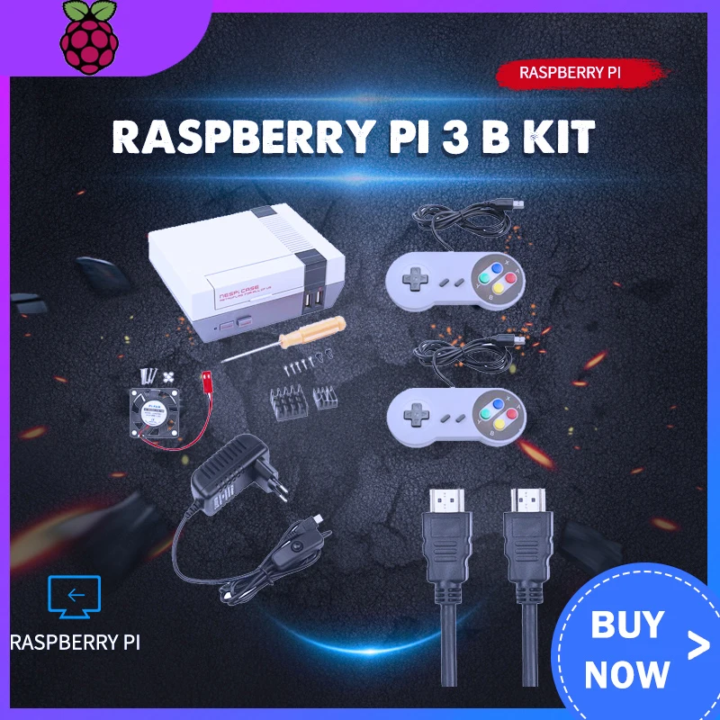 Raspberry Pi 3 B + ящик с флагом retrones вентилятор SD-карта 32 ГБ игровой контроллер блок