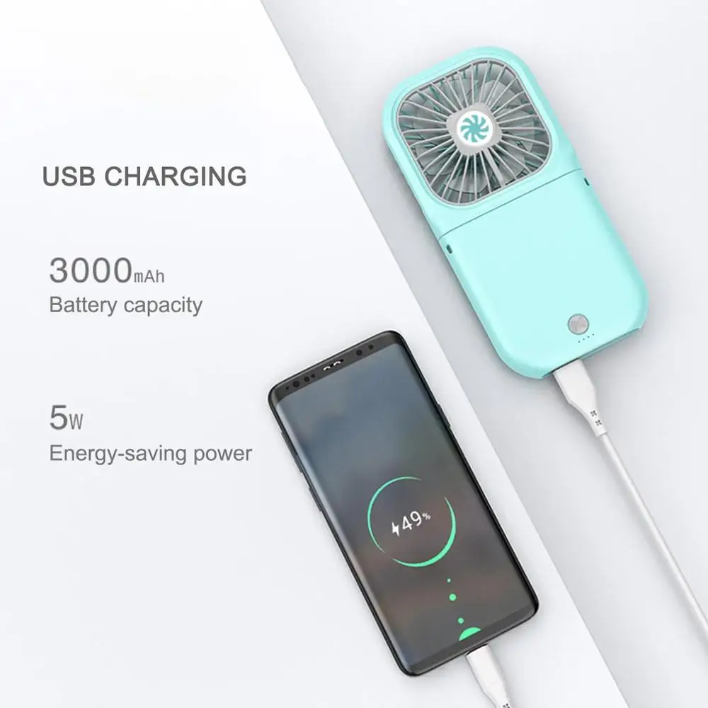 

Portable Mini Fan Handheld Fan Home Office Desk Speed Adjustable USB Rechargeable Fan Air Cooler Outdoor Travel