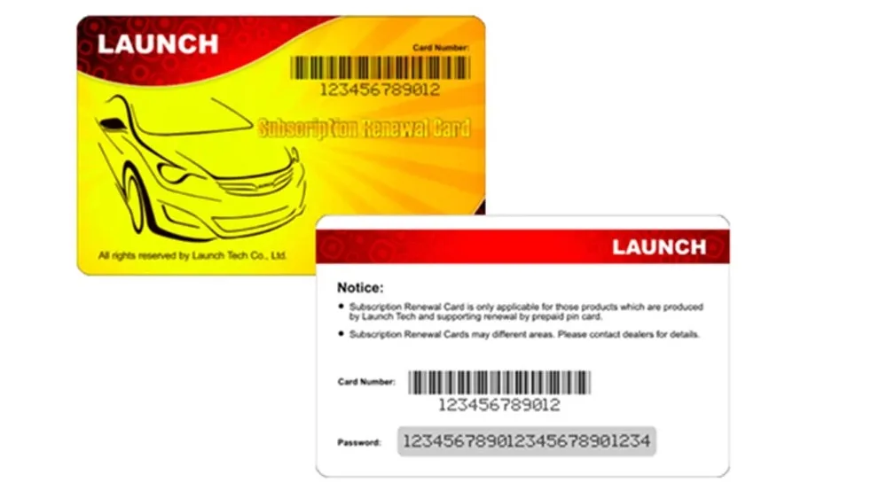 

LAUNCH Pin Card 1 Year Renewal Update Subscription X431 Online Diagun IV/Diagun V/X-431 V/V+/Pro mini/PRO/PAD series