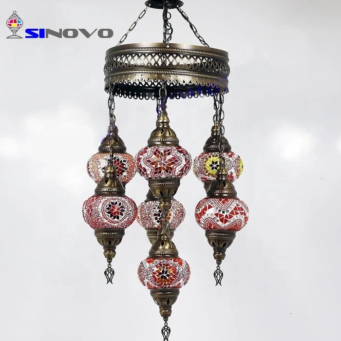 Турецкий стиль отель проект небольшой подвесной светильник стеклянная мозаика