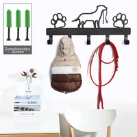metal dog wall mounted hook durable dog leash clothes rack for dogs cats key holder pet coat organizer hooks pets accessories
