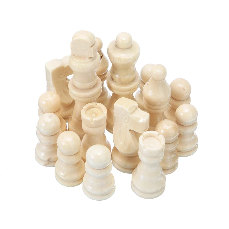 Wooden International Chess Set 32 Pieces Board Game Chessmen Collection Portable Travel Games | Спорт и развлечения