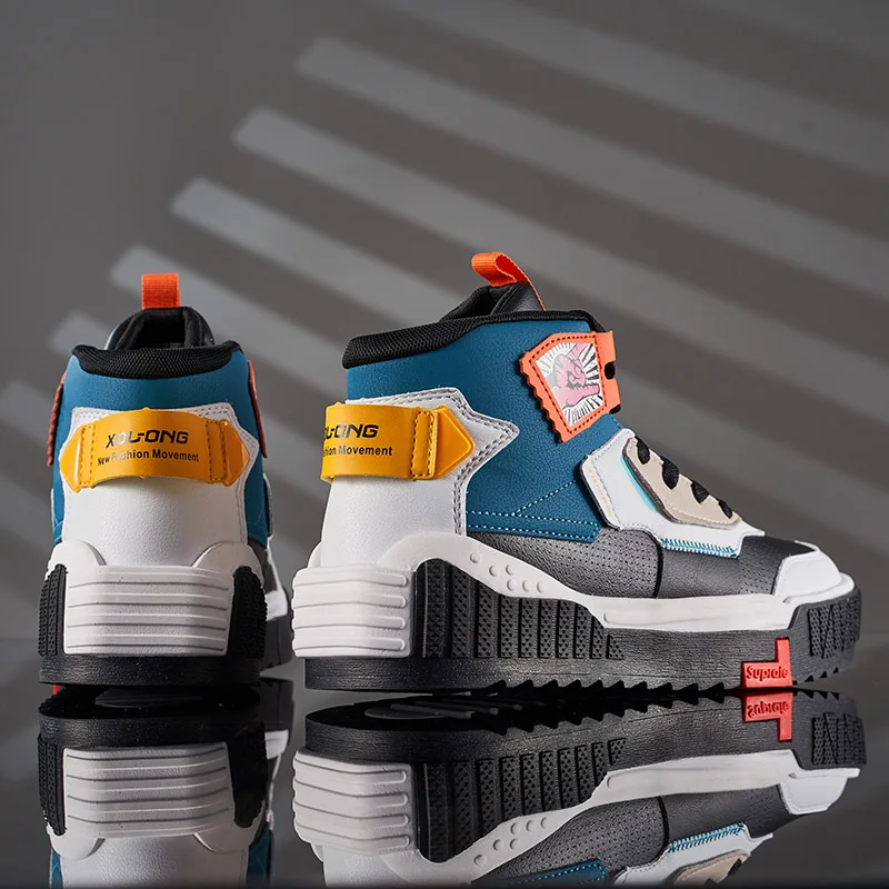 Brand Men's Platform Shoes Sports Boots Genuine Leather Fashion High Men Designer Sneakers Outdoor Mens Trainers Skateboard Shoe