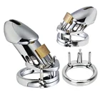 Мужской Пояс верности из нержавеющей стали, замок-клетка для пениса, кольцо на член, задержка эякуляции, БДСМ, бондаж, секс-игрушки для мужчин