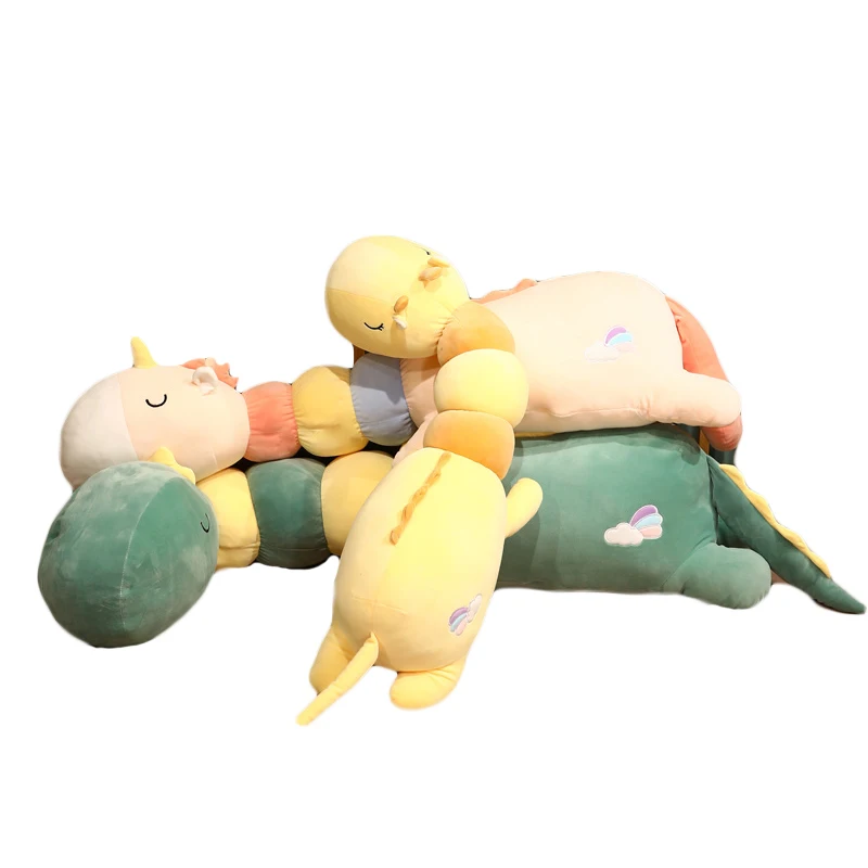 

100-150cm unicorn dinosaur Plush long pillow stuffed soft animals crocodile deer toy sleep throw pillow cushion