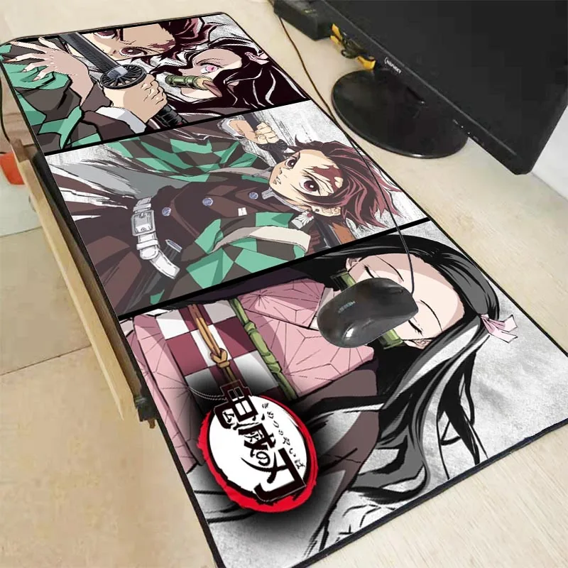 

XGZ Anime Demon Slayer Kimetsu No Yaiba Large PC Computer Mousepad Anti-slip Natural Rubber with Locking Edge Gaming Mouse Mat