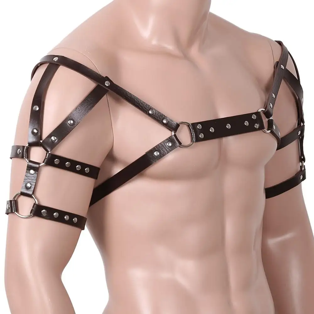 Мужской сексуальный Регулируемый ремень нагрудный на плечо мужской бондаж
