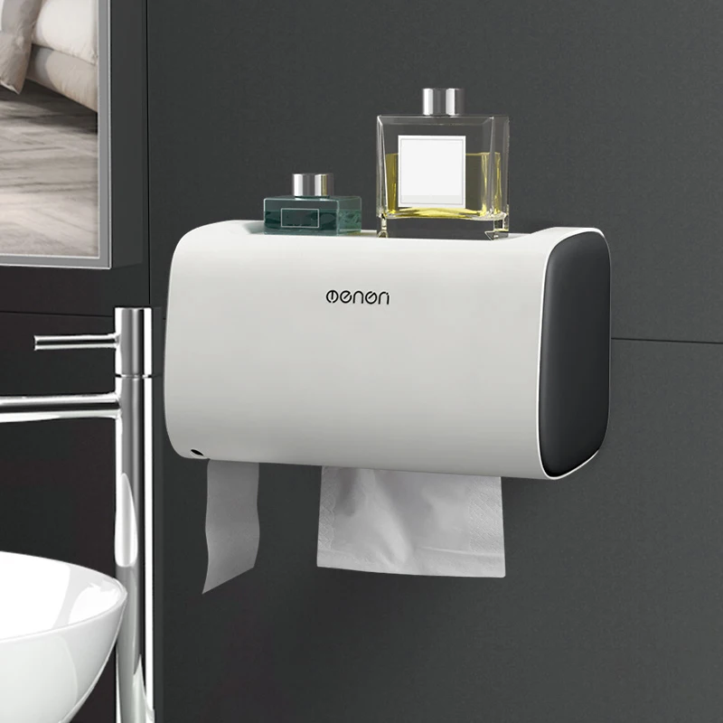 Wonderlife Bathroom Waterproof Toilet Paper Holders Wall Mounted Storage Box Double Layer Plastic Paper Holders