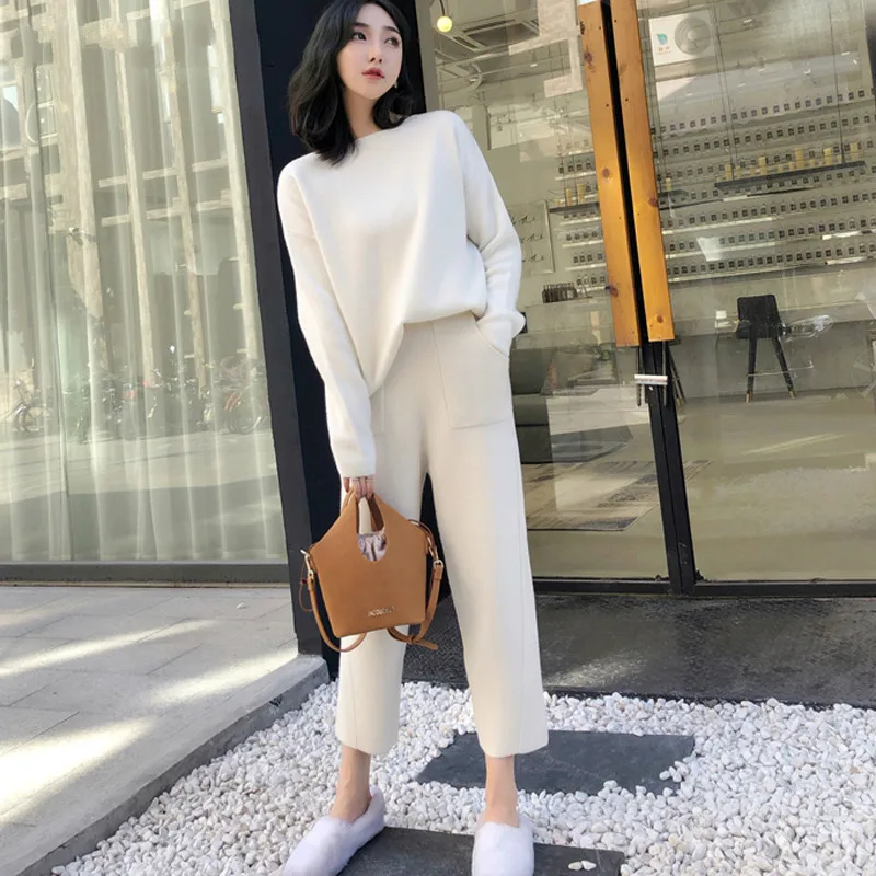 Повседневный свитер Mozuleva спортивный костюм с круглым вырезом пуловеры и брюки