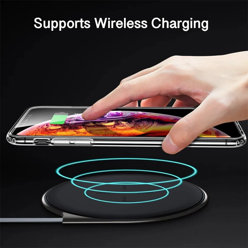 Закаленное стекло+ прозрачный ТПУ чехол для телефона iPhone 11/Pro/Max/X/XS/XR/Max/8/7/6/5/Plus защита экрана+ чехол для телефона