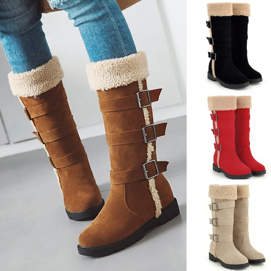 SAGACE сапоги до середины икры коллекция 2019 года Зимние Теплые повседневные на