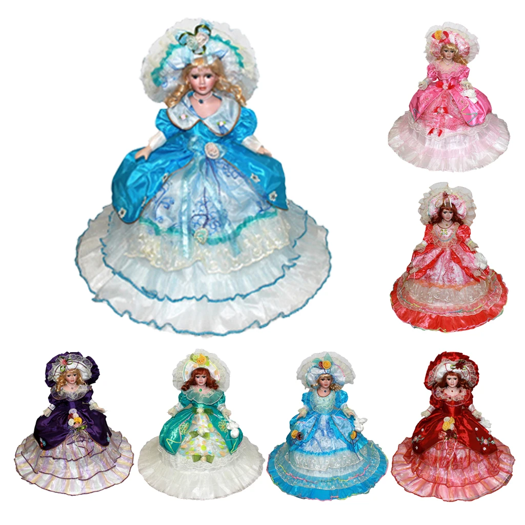 Фарфоровая кукла с подставкой ручной работы 45 см керамическая статуэтка в стиле