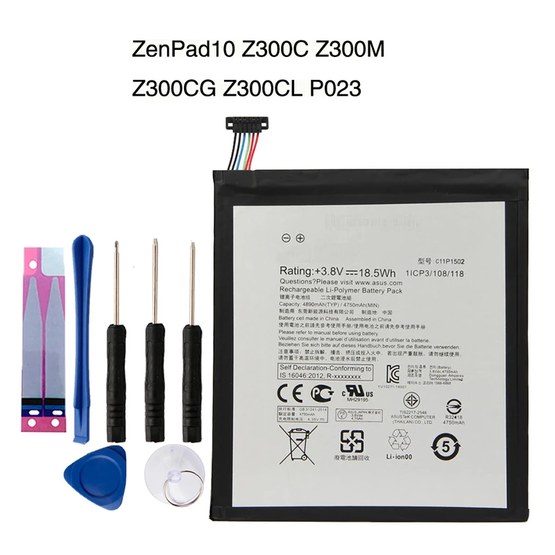 

Original High Capacity C11P1502 Battery For ASUS ZenPad10 Z300C Z300M Z300CG Z300CL P023 P01T 10.1 4890mAh