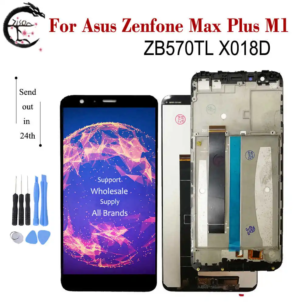 ЖК дисплей с рамкой для Asus Zenfone Max Plus M1 ZB570TL X018D сенсорным экраном и дигитайзером в