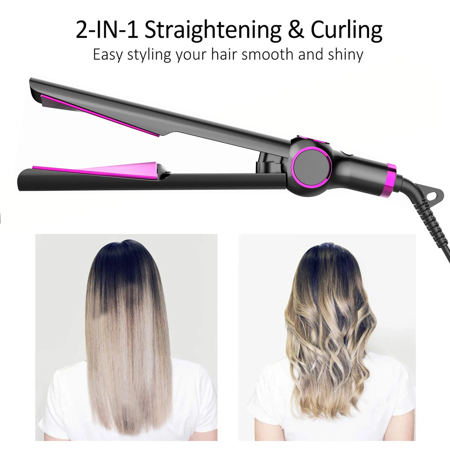 

Professional Hair Straightener for Women 2 In 1 Hair Styler Salon Tools Beauty Device Straightening Iron Curling Iron Big Waves