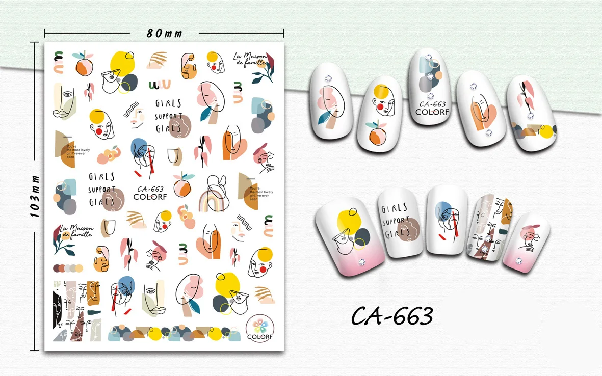 3d-наклейка для ногтей маска женщин и девочек украшения наклейки маникюра слайдер