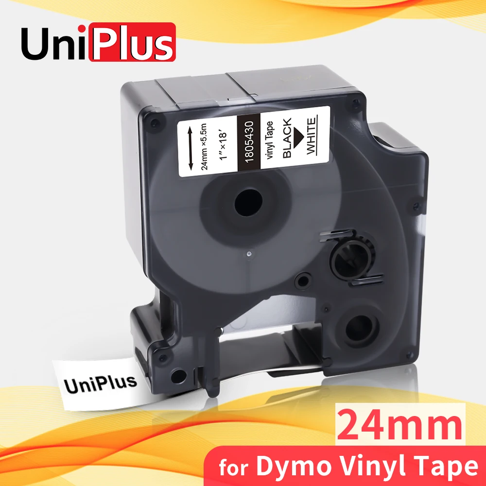 UniPlus 24 мм лента принтера совместимый с Dymo Rhino 1805430 IND виниловая наклейка черный на