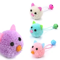 1pc pet supplies cat toys plush mouse head shape bells soft fleece easy to clean puppy interactive toy