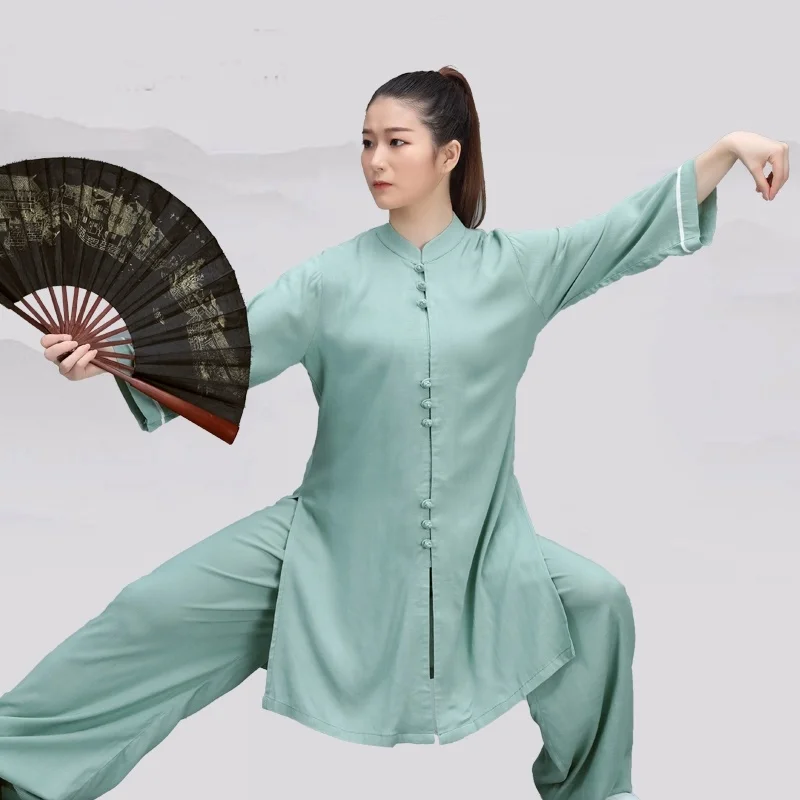 Хлопковая льняная Униформа Тай чи костюм кунг фу ушу для выступления китайский