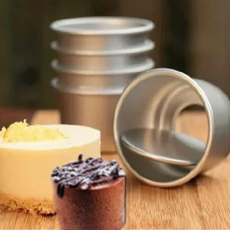 5 шт. круглая форма для мини-тортов из алюминиевого сплава кекс пудинг DIY Съемный