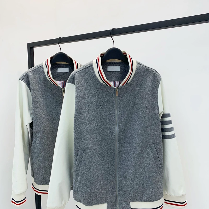 

Новинка Осень-зима 2021 мужские и женские куртки Повседневный и удобный кардиган на молнии с длинными рукавами и прострочкой бейсбольный Дже...