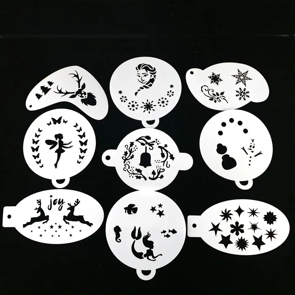 Bowitzki 9 шт. многоразовый уход за кожей лица Краски Трафареты для тела ing Макияж