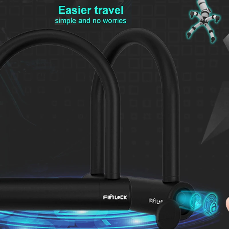Fipilock FL-U10 Smart считыватель отпечатков U замок Портативный раздвижные двери замок, дверная ручка подставки-держатели для портативных устройств замок висячий замок слот