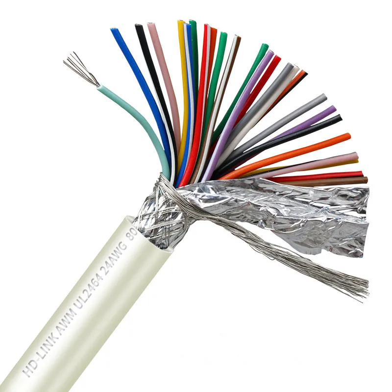 Gray 1 метр 24AWG 25 защищаемый сердечник кабель из чистой меди сигнальный кабель DB25 соединительные кабели черный серый - Цвет: Gray