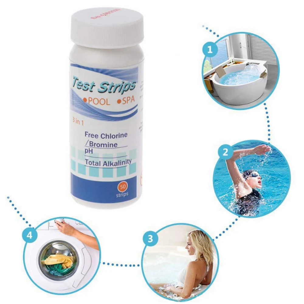 Тест полоски 3 в 1 для определения качества воды 50 полосок|Индикаторная бумага| |