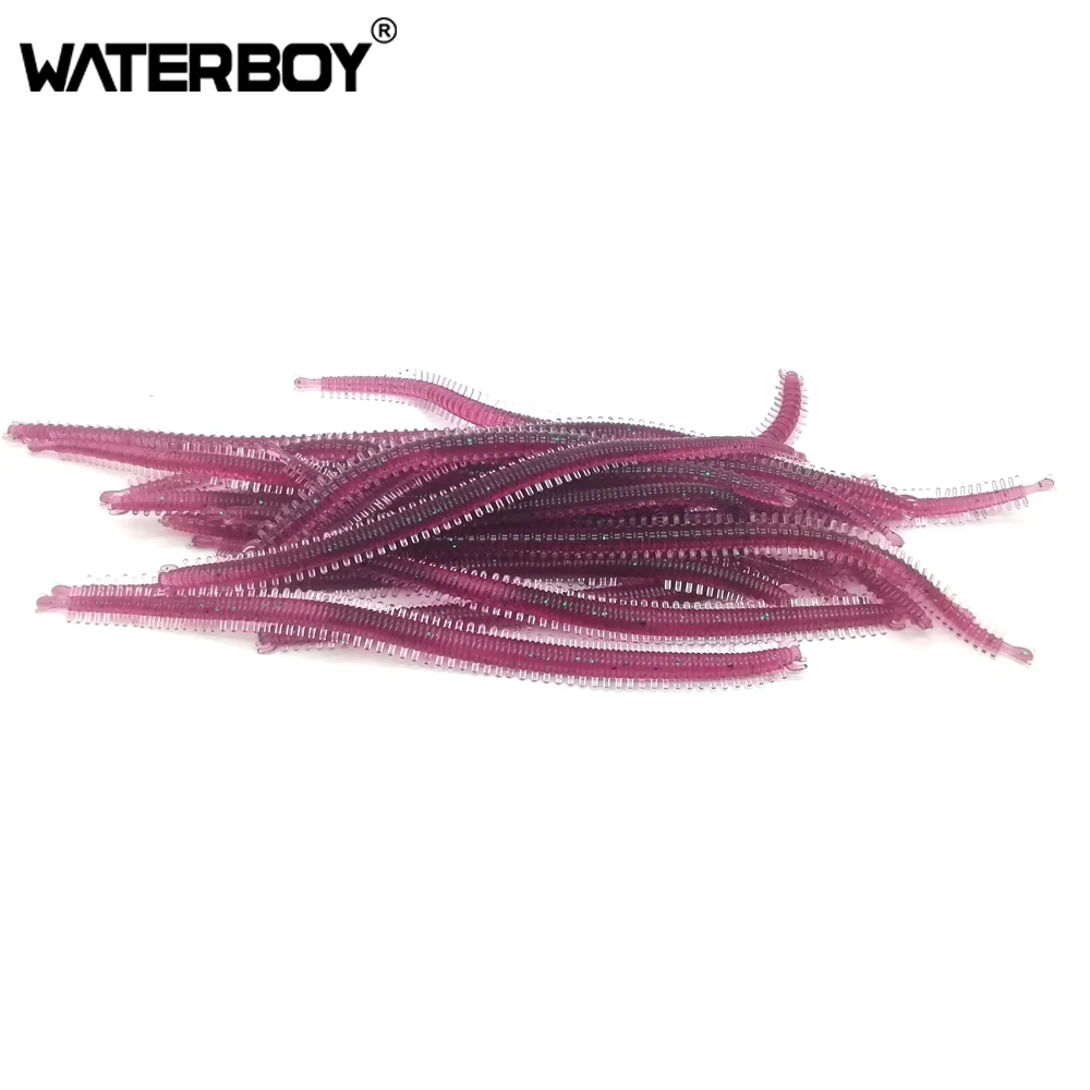 

WATERBOY TW 13cm 2g Softbait Worm Fishing Lure 20pcs/lot Earthworn Red Grub Fishing Accesaries Artificial Bait