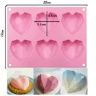 6 полости Алмазная любовь силиконовая форма для торта инструмент для украшения любви, форма для торта в форме сердца, форма для выпечки, для мусса, кондитерский инструмент