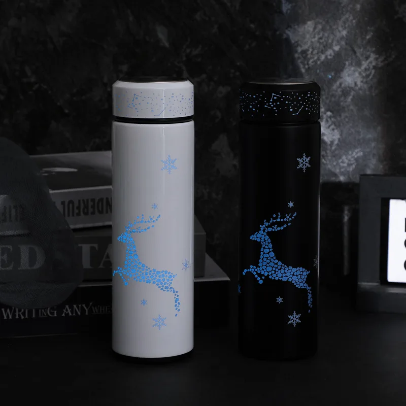 500 мл портативный светящийся термос бутылка 304 нержавеющая сталь для воды