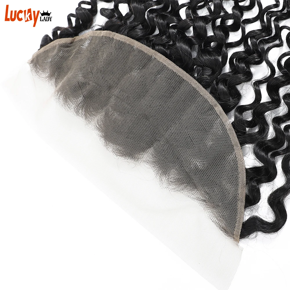 13X4 HD Transparant Lace Frontal Brazilian Water Wave Closure 100% Remy Human Hair Free/Middle/Three Part Natural Color | Шиньоны и