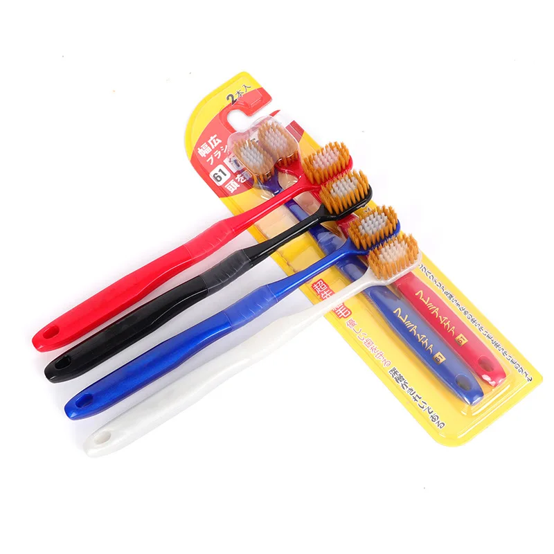 Японская зубная щетка с мягкой щетиной широкой головкой для взрослых