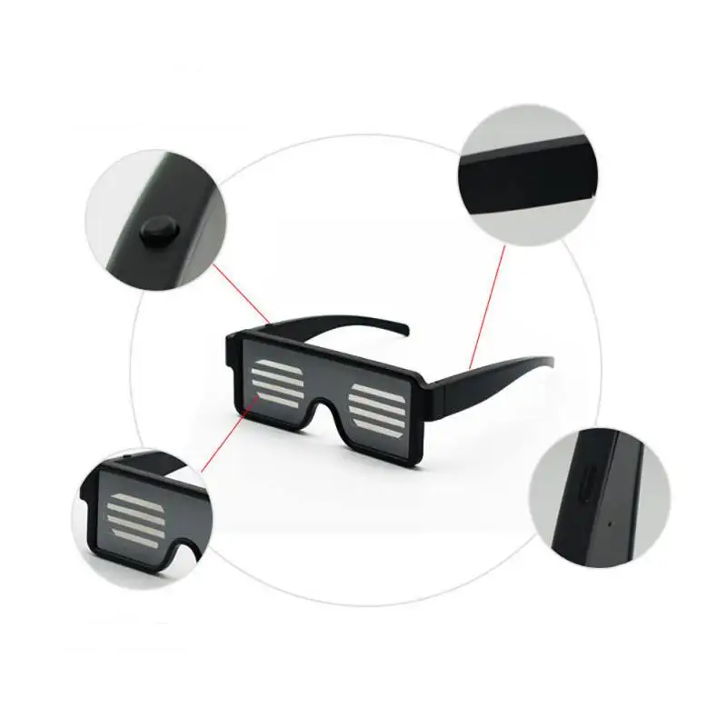 Новинка, 8 режимов, быстрая вспышка, светодиодный вечерние очки, USB зарядка, светящиеся очки, товары для рождественской вечеринки, освещение концертов, игрушки, Прямая поставка