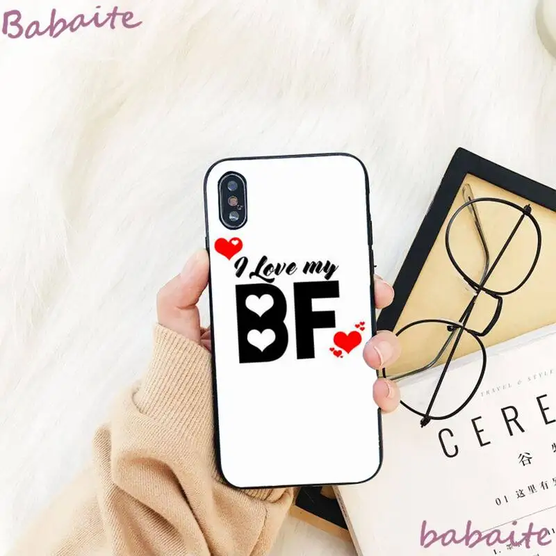

Babaite I Love My Girlfriend boyfriend Phone Case For iPhone 8 7 6 6S Plus X XS MAX 5 5S SE XR 11 11pro promax 12 12Pro Promax