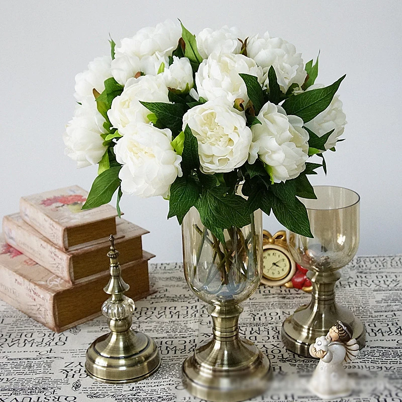 5 Шт./лот Шелковый Искусственный Пион искусственные Цветы флорес artificiais флер