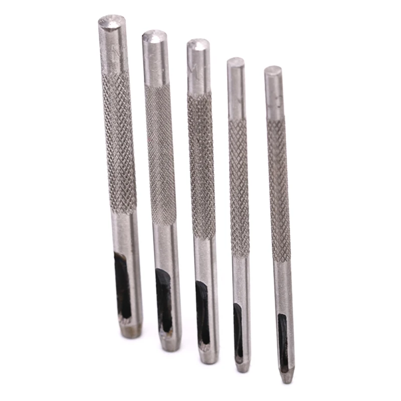 5 шт./лот Серебряная стальная кожа круглая форма Дырокол Набор ремешок часы полый