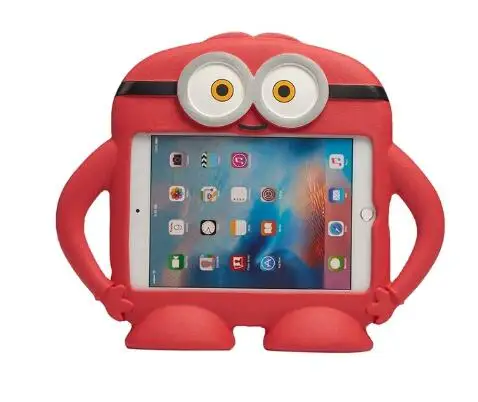 Силиконовый мультяшный EVA чехол для iPad 9,7 Pro 9,7 Air 2 A1822 A1823 для планшета, детский противоударный чехол-подставка+ ручка - Цвет: Красный